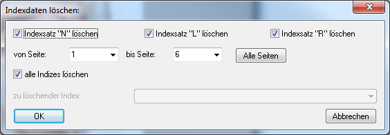 Indexwerte löschen