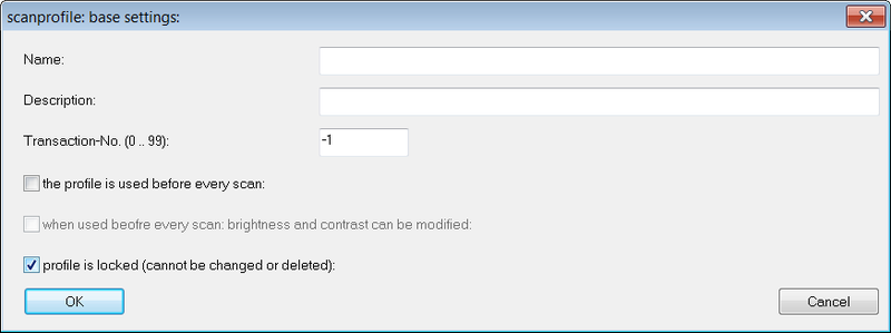 Scan profile base settings