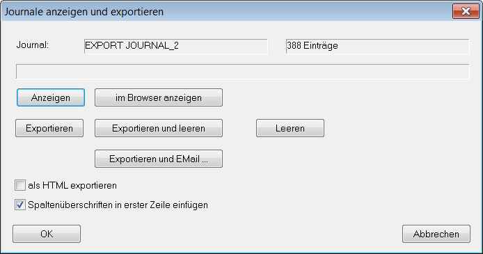 Journale Anzeigen oder Exportieren