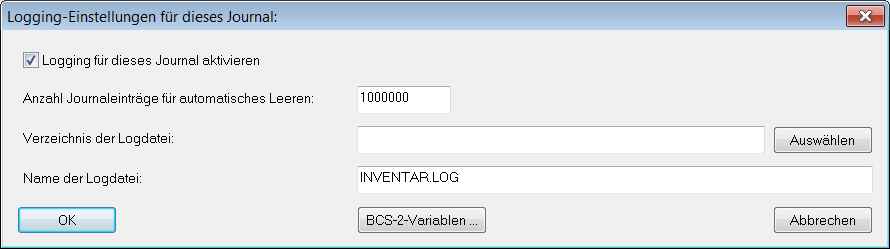 Logging-Einstellungen