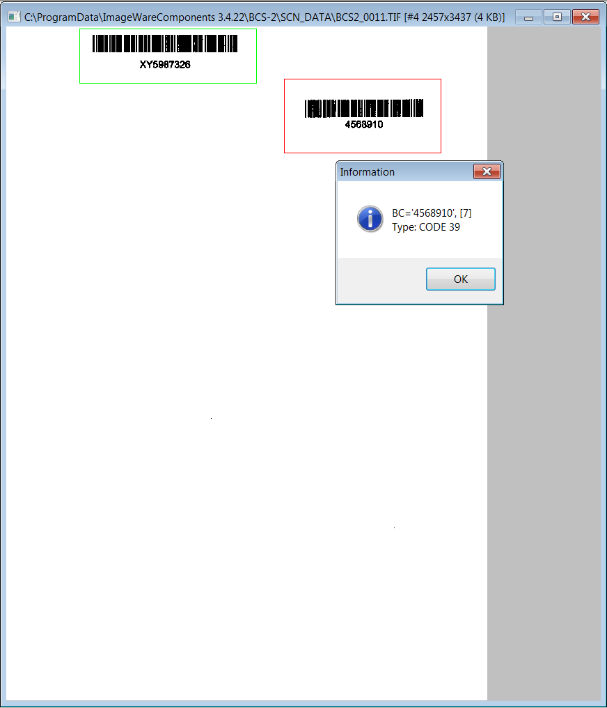 Barcode Position with Information Pop-up