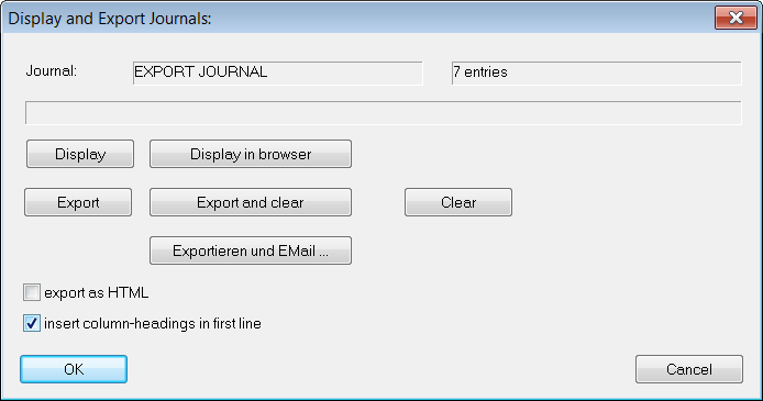 Display or Export Journals