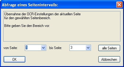 Abfrage Seitenintervall