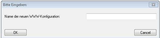 Namensvergabe neuer WWW-Konfiguration
