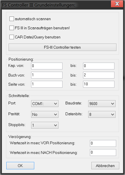 Canon FS-III Einstellungen