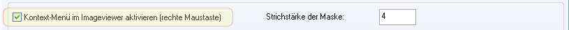 WalkUp-Konfigurator: Ausschnitt "Checkbox Kontext-Menü Imageviewer aktivieren"