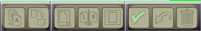 WalkUp-Oberfläche: Ausschnitt aus dem Imageviewer unten - drei Gruppen von konfigurierten Buttons