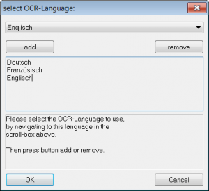 OCR Editor, Select OCR language