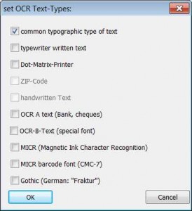 set OCR Text-Types
