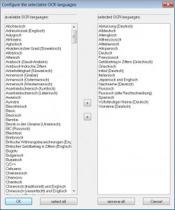 Configure selectable OCR languages