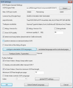 OCR Settings