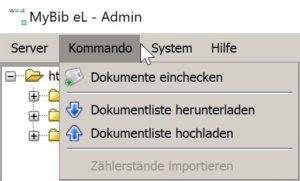 Admin - Menü „Kommando“ 